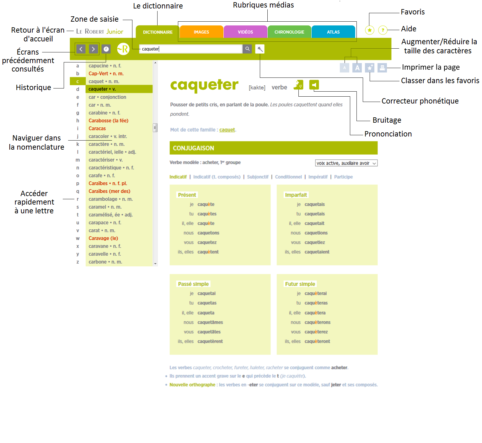 interface et fonctionnalités